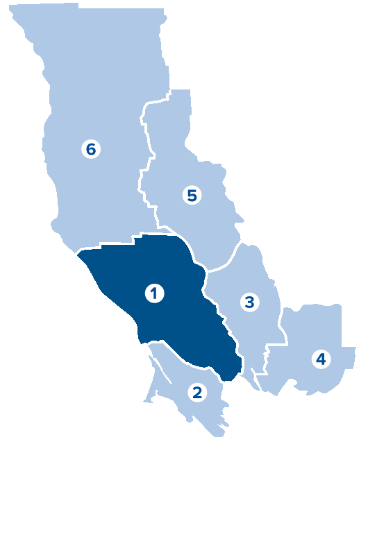 Map of Northern California counties